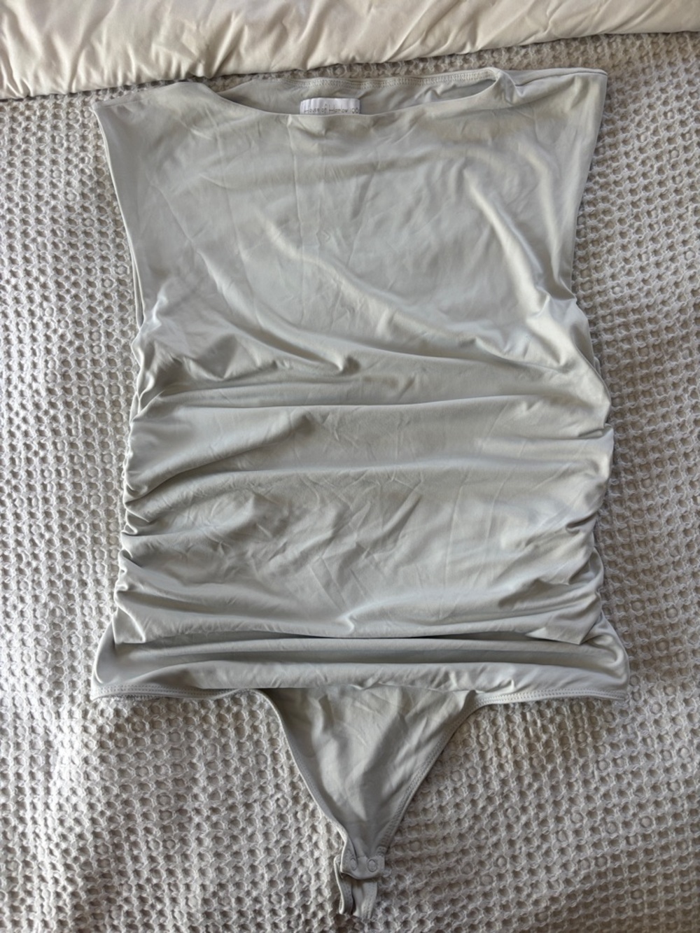 House of Harlow 1960 Light Gray Ruched Bodysuit